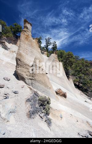 Rock Formations Paisaje Lunar on Canary Island Tenerife, Spain Stock Photo