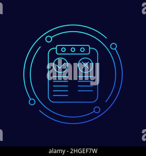 Pros and cons linear icon with clipboard Stock Vector