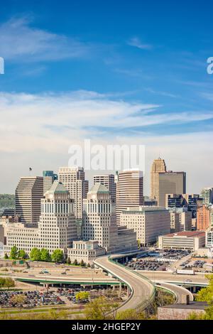 Skyline of Cincinnati, Ohio, USA Stock Photo