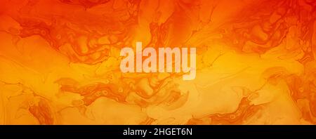 Artistic Pigments Of Art Watercolor Joyful Vibrant Orange with Dark Orange Colors Abstract Banner Background Wallpaper Used As Background Stock Photo