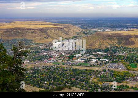 View of Golden Colorado from Lookout Mountain Stock Photo