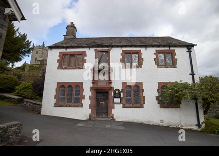 hawkshead grammar school hawkshead village lake district, cumbria, england, uk Stock Photo