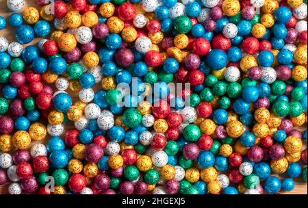 Multi-colored small size of thermocol decorative balls Stock Photo