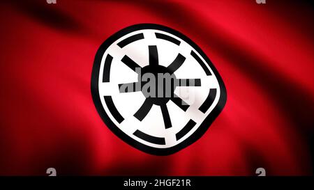 Star Wars Galactic Republic Logo Flag. Star Wars Galactic Republic Symbol Logo Flag. Editorial use only. Stock Photo