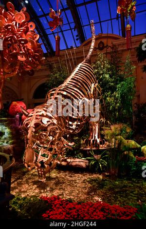 Decor for Chinese New Year in the rotunda of the Bellagio Casino Resort in Las Vegas Nevada. Stock Photo