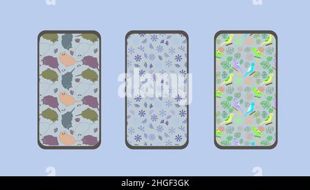 abstract and realistic wallpapers for phone and website Stock Vector