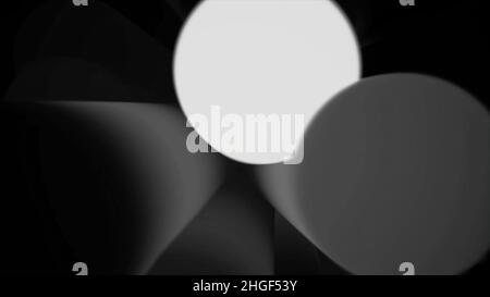 Defocused particle form abstract animated dark background. Abstract Energy Effect for your presentation. Background with blue orange ceramics dark ene Stock Photo