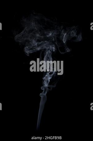 White smoke on black background. Natural smoke on black background Stock Photo