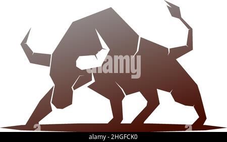 Bull icon logo, buffalo head icon logo vector template Stock Vector