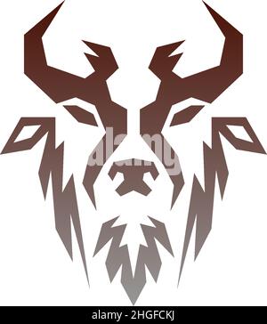 Bull icon logo, buffalo head icon logo vector template Stock Vector