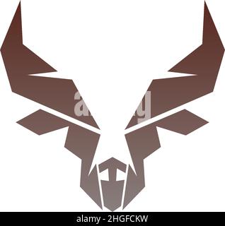 Bull icon logo, buffalo head icon logo vector template Stock Vector
