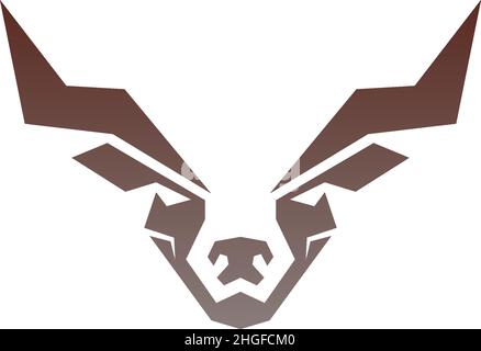 Bull icon logo, buffalo head icon logo vector template Stock Vector