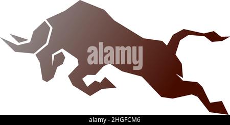 Bull icon logo, buffalo head icon logo vector template Stock Vector