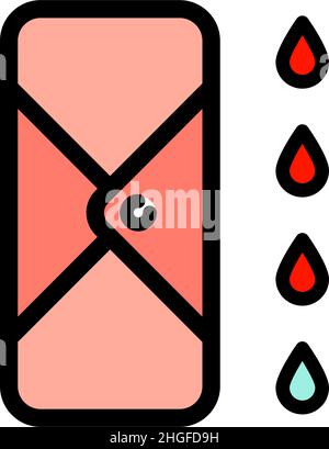 Reusable Zero Waste Female Hygiene Pad Color Icon. Eco Friendly Hygiene Pad Line Pictogram. Sanitary Bio Menstrual Pad Icon. Isolated Vector Illustrat Stock Vector