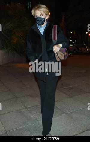 Madrid, Spain. 20th Jan, 2022. Esperanza Aguirre arrives at Santa Barbara church for the funeral of Jaime Ostos.The bullfighter died on January 8th 2022 in Bogota (Colombia), where he was on vacation with his wife, Maria Angeles Grajal. Credit: SOPA Images Limited/Alamy Live News Stock Photo