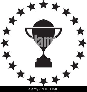 Trophy icon logo design vector illustration template Stock Vector