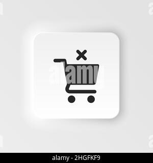 Shopping, basket, remove neumorphic style vector icon. Simple element illustration from UI concept. Shopping, basket, remove neumorphic style vector i Stock Vector