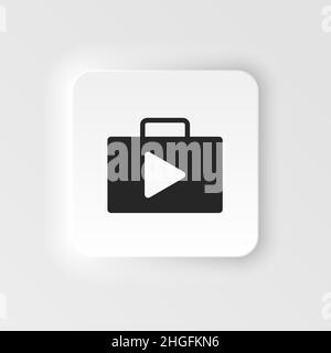 Bag, play, store neumorphic style vector icon. Simple element illustration from UI concept. Bag, play, store neumorphic style vector icon. Finance con Stock Vector