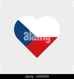 The flag of the Czech Republic in a heart shape Stock Vector
