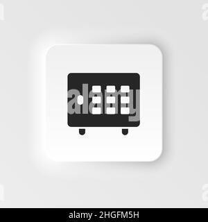 Deposit, money, strongbox neumorphic style vector icon. Simple element illustration from UI concept. Deposit, money, strongbox neumorphic style vector Stock Vector
