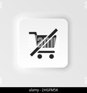 Cart, clear, shopping neumorphic style vector icon. Simple element illustration from UI concept. Cart, clear, shopping neumorphic style vector icon. F Stock Vector