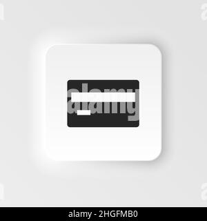Card, credit, money neumorphic style vector icon. Simple element illustration from UI concept. Card, credit, money neumorphic style vector icon. Finan Stock Vector