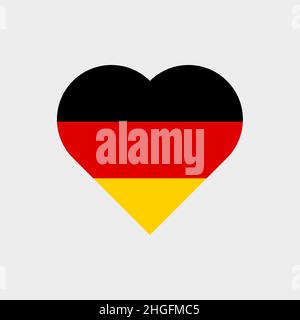 The flag of Germany in a heart shape Stock Vector