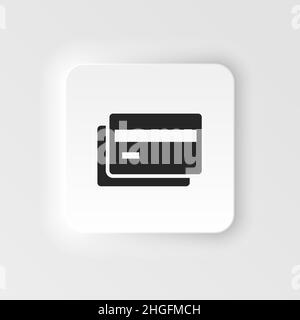 Card, credit, money neumorphic style vector icon. Simple element illustration from UI concept. Card, credit, money neumorphic style vector icon. Finan Stock Vector