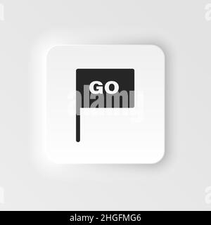 Flag, go neumorphic style vector icon. Simple element illustration from UI concept. Flag, go neumorphic style vector icon. Finance concept vector illu Stock Vector