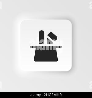 Hat, rabbit neumorphic style vector icon. Simple element illustration from UI concept. Hat, rabbit neumorphic style vector icon. Finance concept vecto Stock Vector