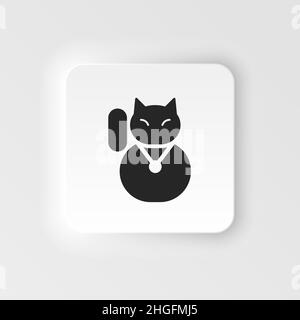 Cat, lucky neumorphic style vector icon. Simple element illustration from UI concept. Cat, lucky neumorphic style vector icon. Finance concept vector Stock Vector