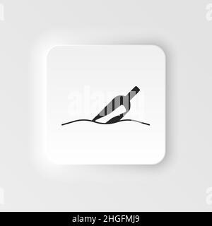 Bottle, message neumorphic style vector icon. Simple element illustration from UI concept. Bottle, message neumorphic style vector icon. Finance conce Stock Vector