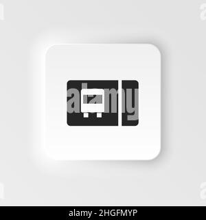 Card, transport, travel neumorphic style vector icon. Simple element illustration from UI concept. Card, transport, travel neumorphic style vector ico Stock Vector