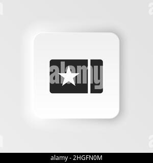 Card, cinema, ticket neumorphic style vector icon. Simple element illustration from UI concept. Card, cinema, ticket neumorphic style vector icon. Fin Stock Vector