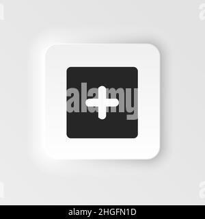 Add, box neumorphic style vector icon. Simple element illustration from UI concept. Add, box neumorphic style vector icon. Finance concept vector illu Stock Vector
