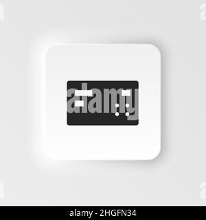 Card, credit neumorphic style vector icon. Simple element illustration from UI concept. Card, credit neumorphic style vector icon. Finance concept vec Stock Vector