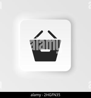Basket, remove, shopping neumorphic style vector icon. Simple element illustration from UI concept. Basket, remove, shopping neumorphic style vector i Stock Vector