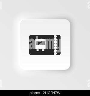 Car, transport, ticket neumorphic style vector icon. Simple element illustration from UI concept. Car, transport, ticket neumorphic style vector icon. Stock Vector