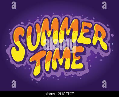 Summer Time Typeface Hand Drawn Vector illustrations for your work Logo, mascot merchandise t-shirt, stickers and Label designs, poster, greeting card Stock Vector