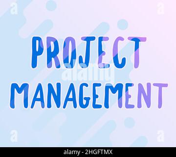 Text caption presenting Project Management, Internet Concept practice of the work of a team to achieve specific goals Line Illustrated Backgrounds Wit Stock Photo
