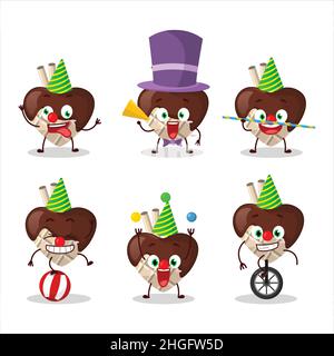 Cartoon character of white chocolate love with various circus shows. Vector illustration Stock Vector