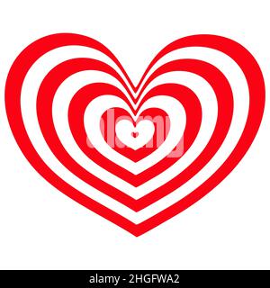 Abstract optical illusion background with a heart. Vector. Stock Vector