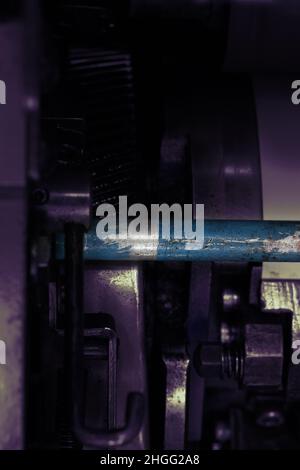 Old detailed industrial machine fragment. Stock Photo