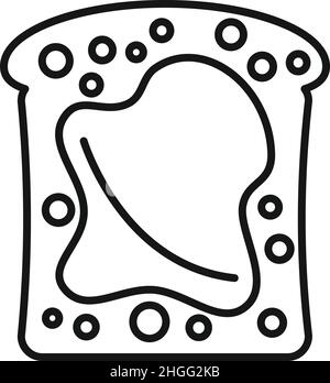 Chocolate paste sandwich icon outline vector. Cocoa jar. Cream food Stock Vector