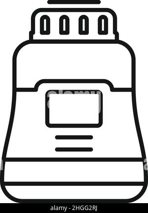 Chocolate paste jar icon outline vector. Cocoa food. Candy chip Stock Vector