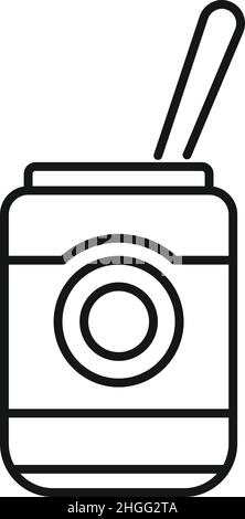 Open chocolate paste icon outline vector. Cream cocoa. Food candy Stock Vector