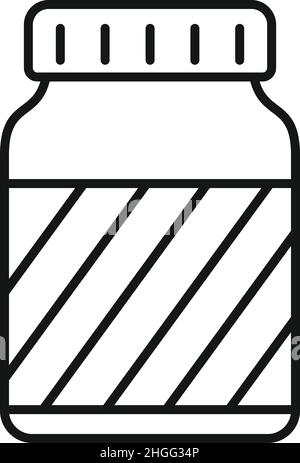 Chocolate paste mix icon outline vector. Cocoa jar. Cream milk Stock Vector