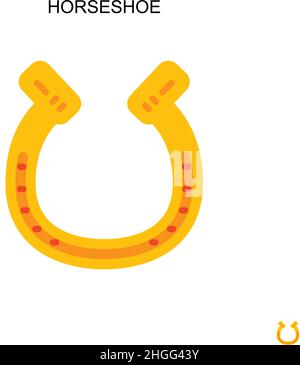 Horseshoe Simple vector icon.Perfect color modern pictogram on editable stroke. Horseshoe icons for your business project Stock Vector