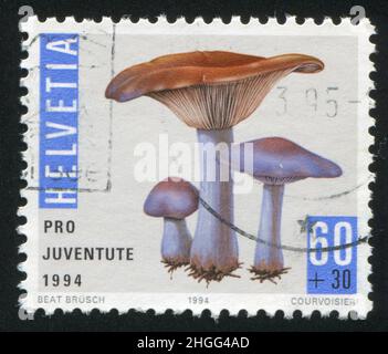 SWITZERLAND - CIRCA 1994: stamp printed by Switzerland, shows mushroom, circa 1994.