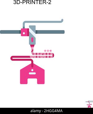 3d-printer-2 Simple vector icon.Perfect color modern pictogram on editable stroke. 3d-printer-2 icons for your business project Stock Vector